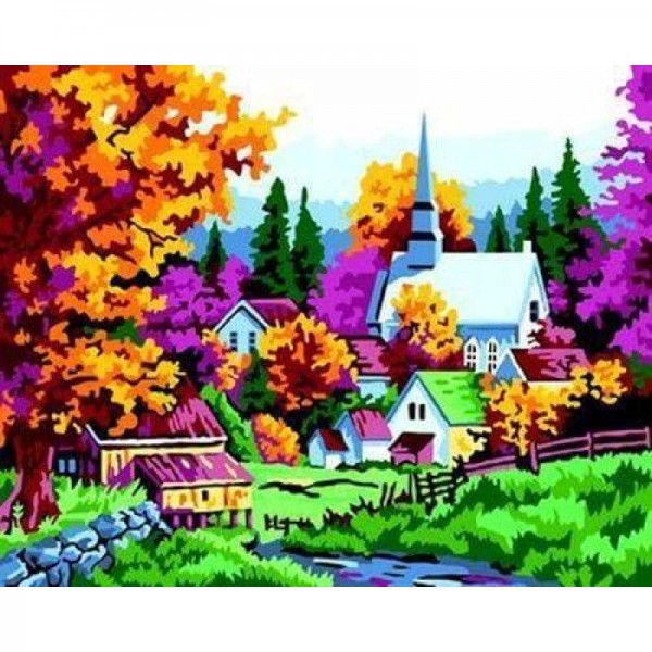 Landscape Village Paint By Numbers Kits