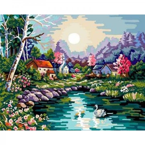 Landscape Village Paint By Numbers Kits